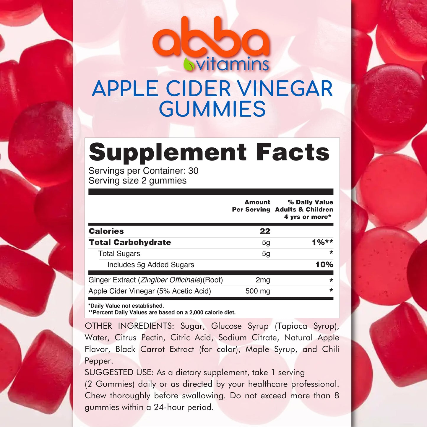 3 Apple Cider Vinegar includes Free Shipping use Code ABBA