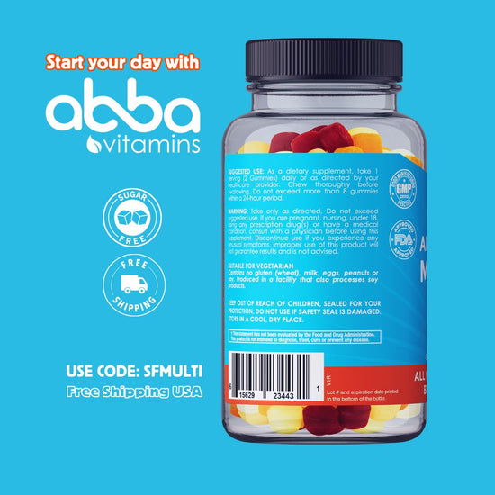 Thanksgiving Special Sugar Free Multivitamins Adults Free Shipping use Code ABBA